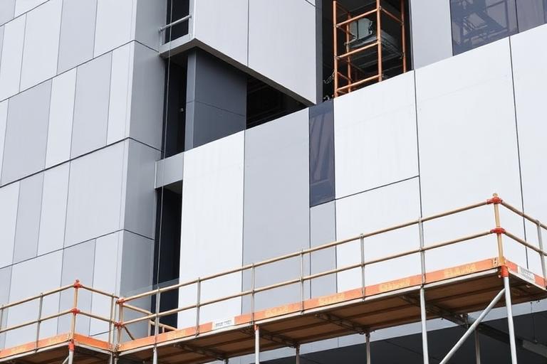 Cladding installation progress photo